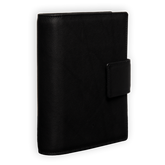 Schwarzes Ringbuch Rindleder Druckknopfverschluss Rindnappa